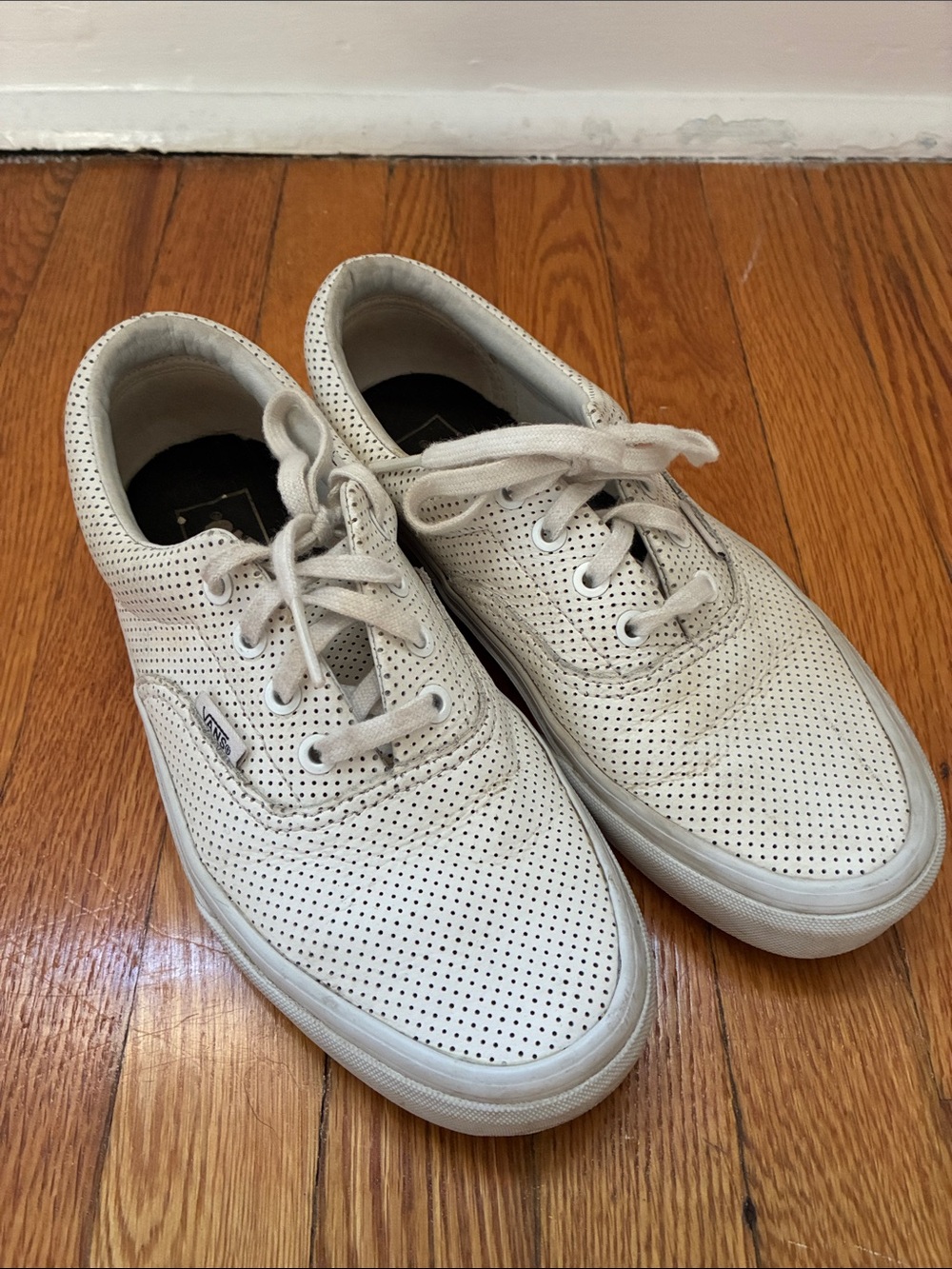 Vans White Perforated Low-Top Sneakers